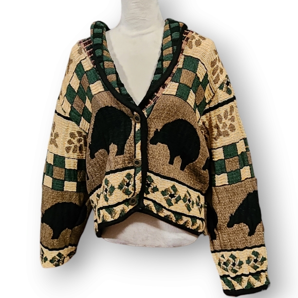 Sugar Street Weavers Jackets & Blazers - Vintage Sugar Weavers Cotton Woven Bear Blanket Jacket